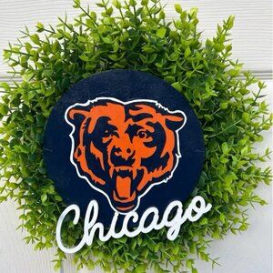 Chicago Bears Football Artificial WREATH for Outdoors/Indoors “NEW” Go BEARS!